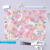 paarse en roze waterverf bloemen patroon tissuepapier (Craft)