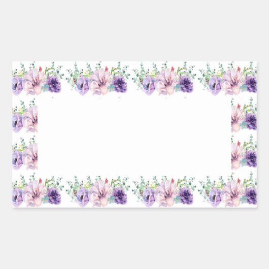 Paarse en roze waterverf bloemen Sticker (Voorkant)