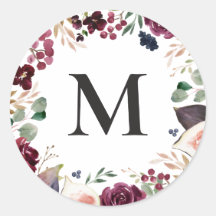 Paarse en roze waterverf bloeminitiaal