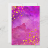 Paarse en Roze Waterverf en Goud Geloof Foto Feestdagenkaart (Achterkant)