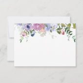 Paarse en roze waterverf floraal gepersonaliseerd notitiekaartje (Achterkant)