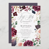 Paarse en roze waterverf florale heilige gemeensch (Voorkant / Achterkant)