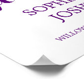 Paarse en roze Waterverf Flowers Weddenschap Welko Poster (Hoek)