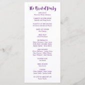 Paarse en roze Waterverf Flowers Wedding Programme Programmakaart (Achterkant)