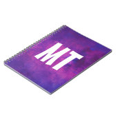 Paarse en roze Waterverf Gepersonaliseerde Initial Notitieboek (Linkerzijde)
