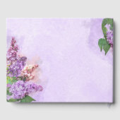 Paarse en roze Waterverf Lila bloemen bruiloft Gastenboek (Achterkant)