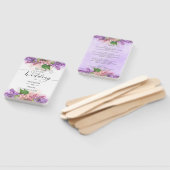 Paarse en roze Waterverf Lila bloemen bruiloft Handwaaier (Niet-gemonteerd)