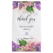 Paarse en roze Waterverf Lila bloemen Dank u Klein Cadeauzakje (Voorkant)