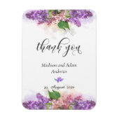 Paarse en roze Waterverf Lila bloemen Dank u Magneet (Verticaal)
