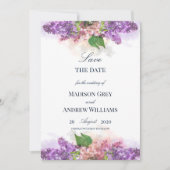 Paarse en roze Waterverf Lilacs Wedding Save The Date (Voorkant)