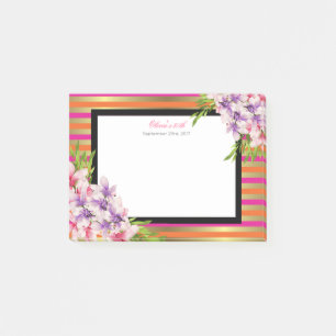 Paarse en roze Waterverf Magnolia Birthday Post-it® Notes