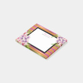 Paarse en roze Waterverf Magnolia Birthday Post-it® Notes (Schuin)