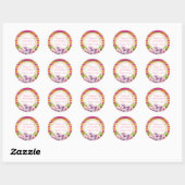 Paarse en roze Waterverf Magnolia Birthday Ronde Sticker (Vel)