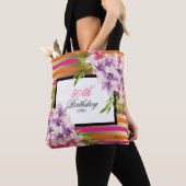 Paarse en roze Waterverf Magnolia Birthday Tote Bag (Dichtbij)