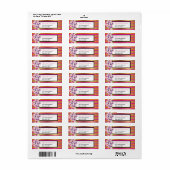 Paarse en roze Waterverf Magnolia en Stripes Etiket (Full Sheet)