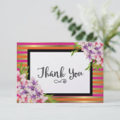 Paarse en roze Waterverf Magnolia Hartelijk dank Bedankkaart (Staand voorkant)