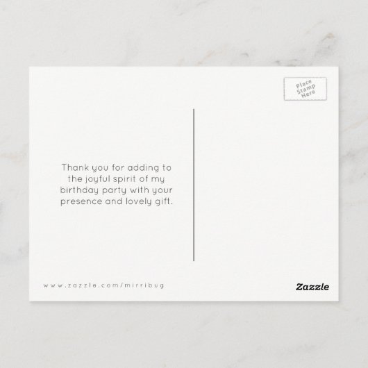 Paarse en roze Waterverf Magnolia Hartelijk dank Briefkaart (Achterkant)