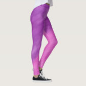 Paarse en roze Waterverf Wave Yoga Leggings (Rechts)