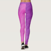 Paarse en roze Waterverf Wave Yoga Leggings (Achterkant)