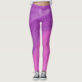Paarse en roze Waterverf Wave Yoga Leggings