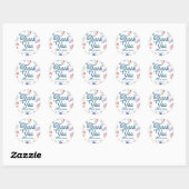 Paarse en roze wilde bloemen Dank u bruiloft Ronde Sticker (Vel)