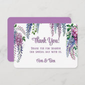  Paarse en Roze Wisteria bruiloft Bedankkaart (Voorkant / Achterkant)