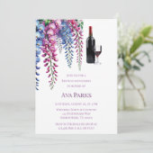 Paarse en Roze Wisteria Brunch en Bubbly Kaart (Staand voorkant)