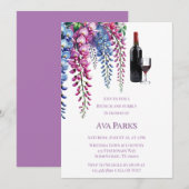 Paarse en Roze Wisteria Brunch en Bubbly Kaart (Voorkant / Achterkant)
