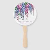 Paarse en Roze Wisteria Flower Wedding Handwaaier (Achterkant)