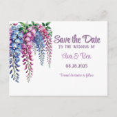 Paarse en Roze Wisteria Save The Date Kaart (Voorkant)