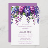 Paarse en Roze Wisteria Trouwparen Douche Kaart (Voorkant / Achterkant)