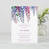 Paarse en Roze Wisteria Verlovingsfeest Kaart (Staand voorkant)