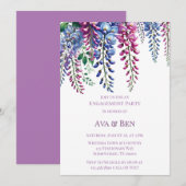 Paarse en Roze Wisteria Verlovingsfeest Kaart (Voorkant / Achterkant)