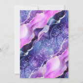 Paarse en Roze Zeemeermin Agaat Lijst Verjaardag Kaart (Achterkant)