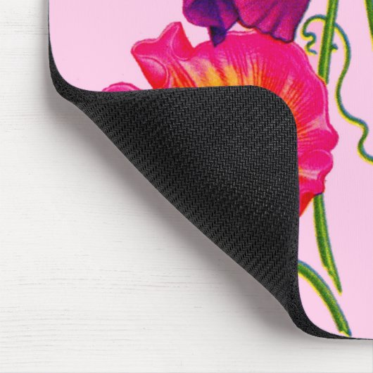 paarse en roze zoete erwt muismat (Hoek)