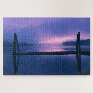 Paarse en roze zonnescherm voor het landschap legpuzzel