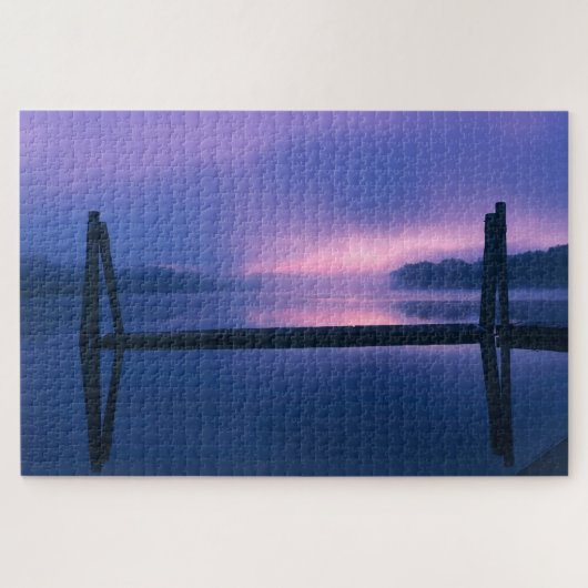 Paarse en roze zonnescherm voor het landschap legpuzzel (Horizontaal)