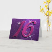 Paarse en roze zweet 6-jarige Kaart (Gele Bloem)