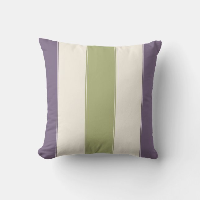 Paarse en Sage Pillow Kussen (Voorkant)