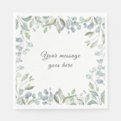 Paarse en saliegroene bloemige groenblijvende uw b servet (Voorkant)