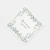 Paarse en saliegroene bloemige groenblijvende uw b servet (Hoek)