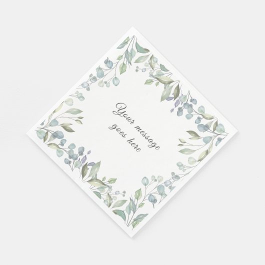 Paarse en saliegroene bloemige groenblijvende uw b servet (Hoek)