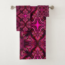 Paarse en Scarlet Badhanddoek Set Bad Handdoek
