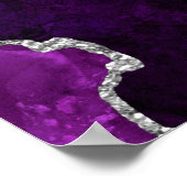 Paarse en Silver Agaat bruiloft Welkom Poster (Hoek)