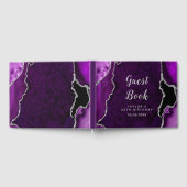 Paarse en Silver Agaat Marmer Verjaardag Gastenboek (Volledig)