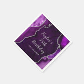 Paarse en Silver Agaat Marmer Verjaardag Servet (Hoek)