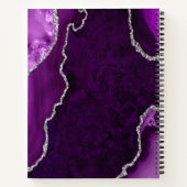 Paarse en Silver Agate Verjaardagsgastenboek Notitieboek (Achterkant)