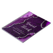 Paarse en Silver Agate Verjaardagsgastenboek Notitieboek (Linkerzijde)