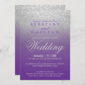 Paarse en SIlver Glitter Kaart (Voorkant / Achterkant)