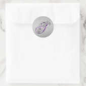 Paarse en Silver Glitter Monogram S Sticker (Tas)